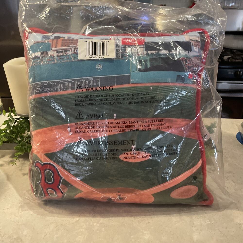 Forever Collectibles Boston Red Sox Baseball Field Plush Throw Pillow 15x15 NWT